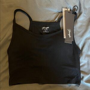 YoungLA Black Ribbed Crop Top